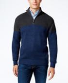 Tricots St. Raphael Men's Texture Colorblocked Quarter-zip Sweater