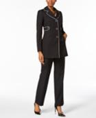 Le Suit Piped Three-button Pantsuit