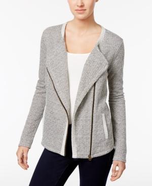 Style & Co. Jacquard Moto Jacket, Only At Macy's