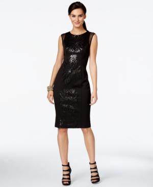 Alfani Embellished Cap-sleeve Sheath Dress, Only At Macy's