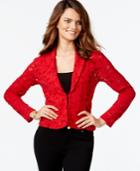 Inc International Concepts Petite Long-sleeve Lace Blazer, Only At Macy's
