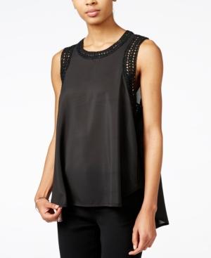 Bar Iii Sleeveless Crochet-trim Top, Only At Macy's