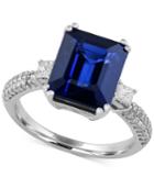 Royale Bleu By Effy Sapphire (4-3/4 Ct. T.w.) And Diamond (3/8 Ct. T.w.) Ring In 14k White Gold