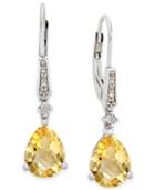 Citrine (3 Ct. T.w.) And Diamond Accent Drop Earrings In Sterling Silver