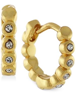 Vince Camuto Gold-tone Crystal Hoop Earrings