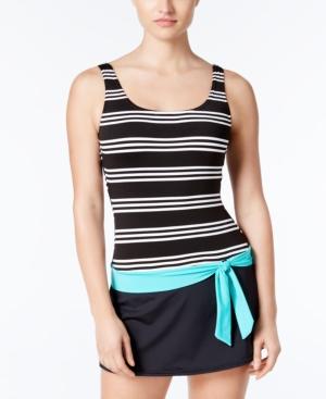 Jag Harbour Stripe Belted Swim Dress Women's Swimsuit