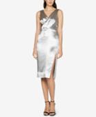 Fame And Partners Metallic V-neck Sheath Dress