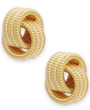 Signature Gold Love Knot Stud Earrings In 14k Gold Over Resin