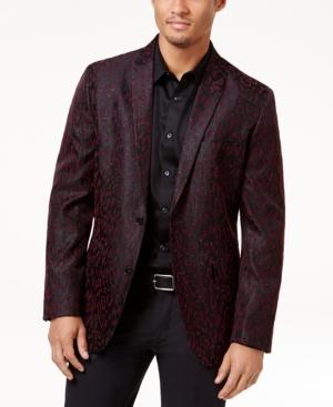 Inc International Concepts Men's Slim-fit Leopard Flocked Blazer, Created For Macy's