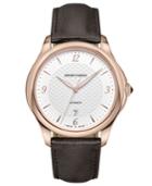 Emporio Armani Swiss Men's Automatic Esedra Brown Leather Strap Watch 43mm