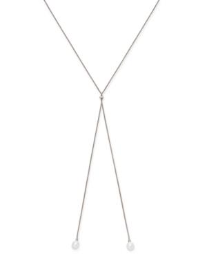 Cultured Freshwater Pearl (9-1/2mm) Lariat Necklace In Sterling Silver