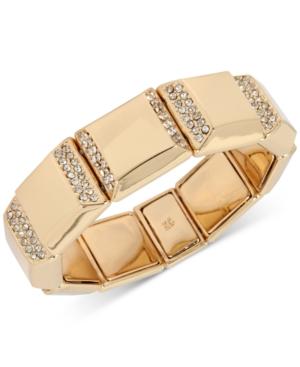 Kenneth Cole New York Gold-tone Square Pave Stretch Bracelet