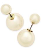 Inc International Concepts Gold-tone Imitation Pearl Front And Back Earrings, Only At Macy's