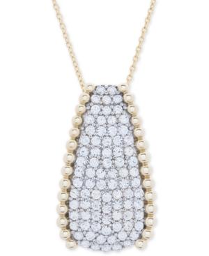 Wrapped In Love Diamond Pave Beaded 18 Pendant Necklace (1 Ct. T.w.) In 14k Gold, Created For Macy's