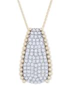 Wrapped In Love Diamond Pave Beaded 18 Pendant Necklace (1 Ct. T.w.) In 14k Gold, Created For Macy's