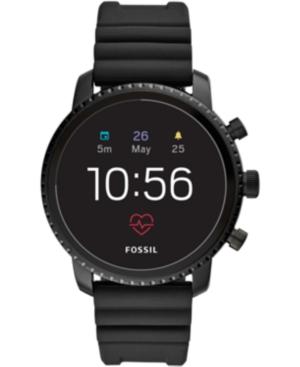 Fossil Q Men's Explorist Hr Black Silicone Strap Touchscreen Smart Watch 45mm