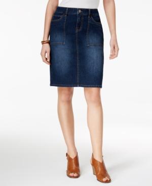 Style & Co Denim Pencil Skirt, Created For Macy's