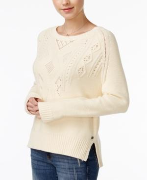 Roxy Juniors' Dark Water Cable-knit Sweater