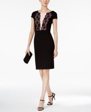 Connected Petite Lace-inset Illusion Dress