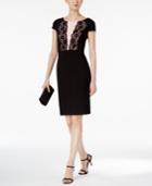 Connected Petite Lace-inset Illusion Dress