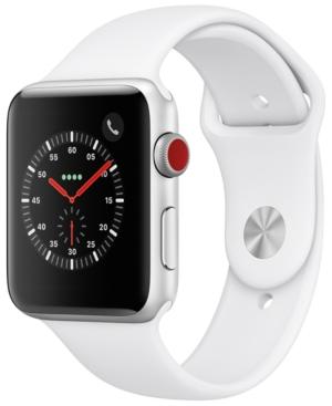 Apple Watch Series 3 Gps + Cellular, 42mm Silver Aluminum Case With White Sport Band