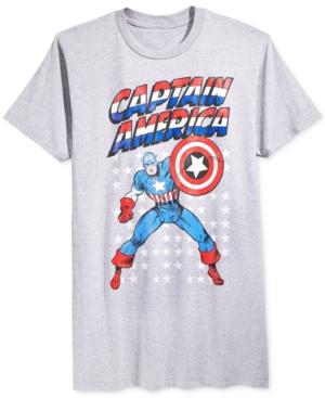 Mighty Fine Men's Captain America Stars Pose Graphic-print T-shirt