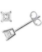 Diamond Princess Stud Earrings (1/4 Ct. T.w.) In 14k White Gold