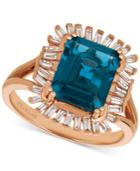 Le Vian Deep Sea Blue Topaz (3-1/3 Ct. T.w.) & Diamond (1/3 C.t. T.w.) Ring In 14k Rose Gold