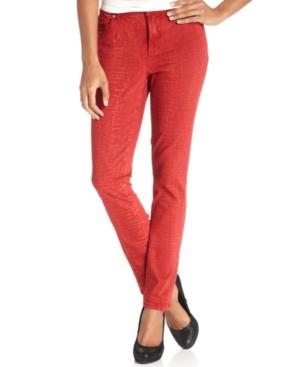 Nydj, Sheri Skinny Printed Jeans, Red Wash