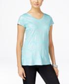 Style & Co. Metallic Medallion-print T-shirt, Only At Macy's