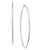 Essentials Silver Plated Wire Tube Hoop Earrings