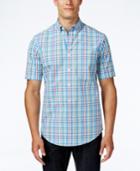 Club Room Men's Big And Tall Plaid Short-sleeve Shirt