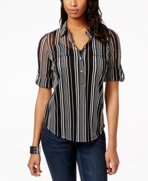 Inc International Concepts Printed Button-front Blouse, Only At Macy's