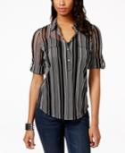 Inc International Concepts Printed Button-front Blouse, Only At Macy's