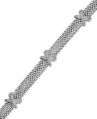 Diamond X-accent Mesh Bracelet In Sterling Silver (3/8 Ct. T.w.)