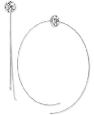 Bcbgeneration Silver-tone Crystal Accented Wire Threader Earrings