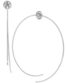 Bcbgeneration Silver-tone Crystal Accented Wire Threader Earrings