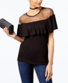 Inc International Concepts Illusion Ruffle Top, Created For Macy's