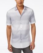 Alfani Men's Colby Horizontal-stripe Short-sleeve Shirt, Only At Macy's