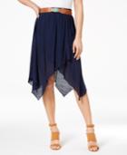 Bcx Juniors' Wrap-front Asymmetrical Gauze Skirt