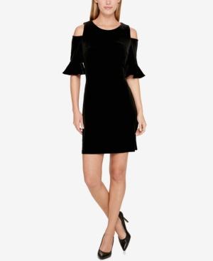 Tommy Hilfiger Velvet Cold-shoulder Dress