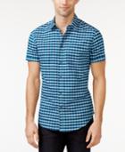 Calvin Klein Jeans Men's Slub Check Button-front Shirt