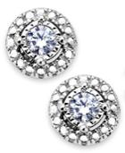 Trumiracle Diamond Halo Stud Earrings In Sterling Silver (1/10 Ct. T.w.)
