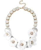 M. Haskell For Inc Gold-tone White Flower Beaded Drama Necklace, Only At Macy's
