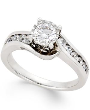 Trumiracle Diamond Swirl Bypass Engagement Ring (1 Ct.t.w.) In 14k White Gold