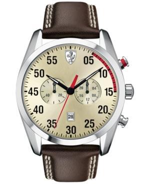 Scuderia Ferrari Men's Chronograph D50 Brown Leather Strap Watch 44mm 830174