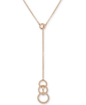 Anne Klein Gold-tone Interlinking Circles 28 Lariat Necklace