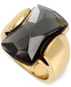 Robert Lee Morris Soho Gold-tone Large Faceted Black Stone Statement Ring