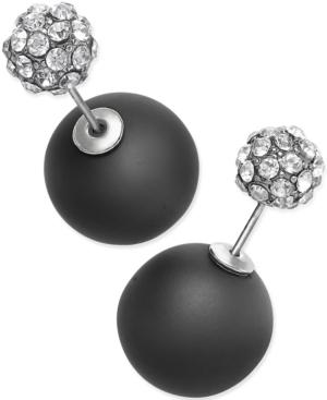 C.a.k.e. By Ali Khan Silver-tone Fireball And Black Ball Front And Back Earrings