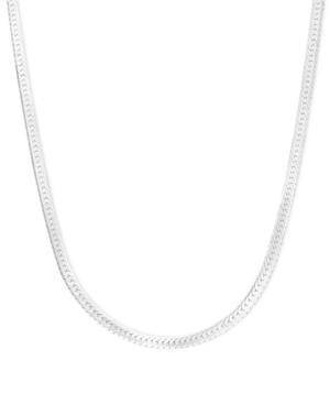"14k White Gold Necklace, 20"" Flat Herringbone Chain"